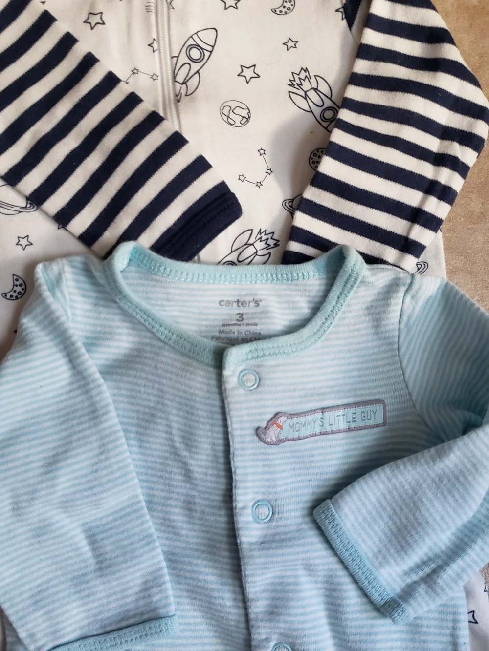 Infant Boy Sleeper Footie Lot Of 6 0-3M CARTER'S * OLD NAVY